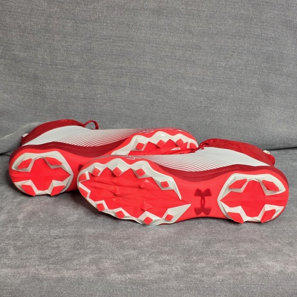 NEW Under‎ Armour Hammer MC 2.0 Football Cleats Men\'s 12.5 White/Red 3027306-101 main image 4